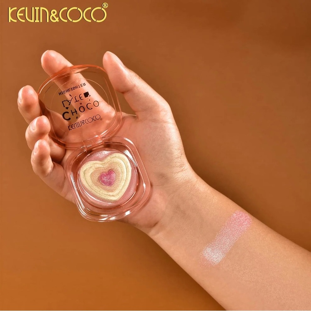 KEVIN&COCO Heart Glow Highlighter - Gold and Pink